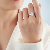 R55135-BMC款S925银镀18K白金马眼形莫桑钻个性张扬订婚戒指3.0ct 4